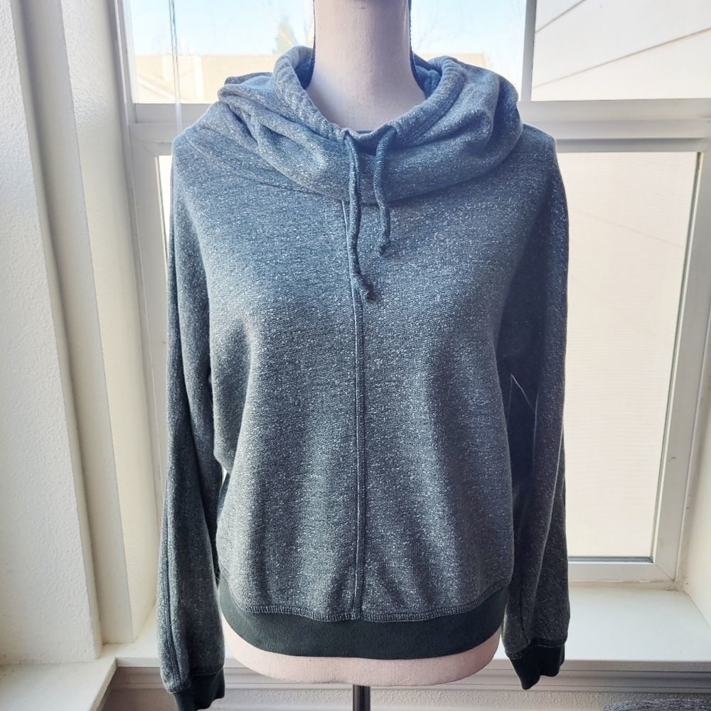 Nike Heathered Green Cowl Neck Hooded Sweatshirt | M